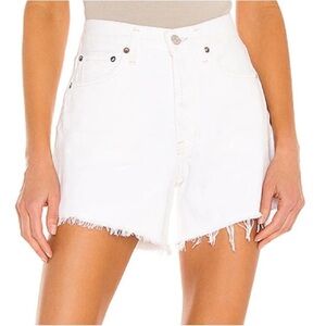 AGOLDE Parker Long Shorts in Panna Cotta White